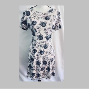 Cath Kidston Black Grey Pink & White Floral Cotton Jersey Dress US 10